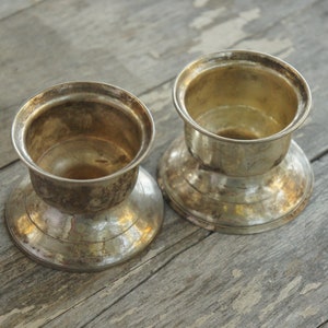 Vintage Silverpläterade ljusstakar Retro Cottagecore Farmhouse Heminredning
