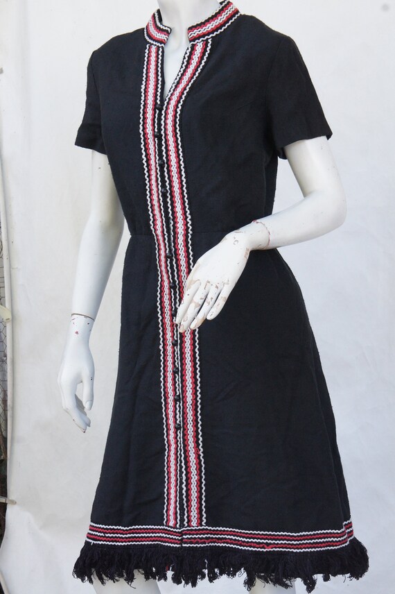 Vintage 70s Ethnic Dress Boho Hippie Peasant Dress - image 6