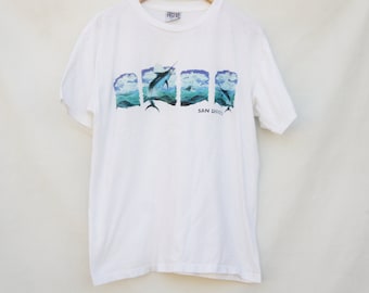 Vintage 90s San Diego T-shirt Beach Surf Nautical