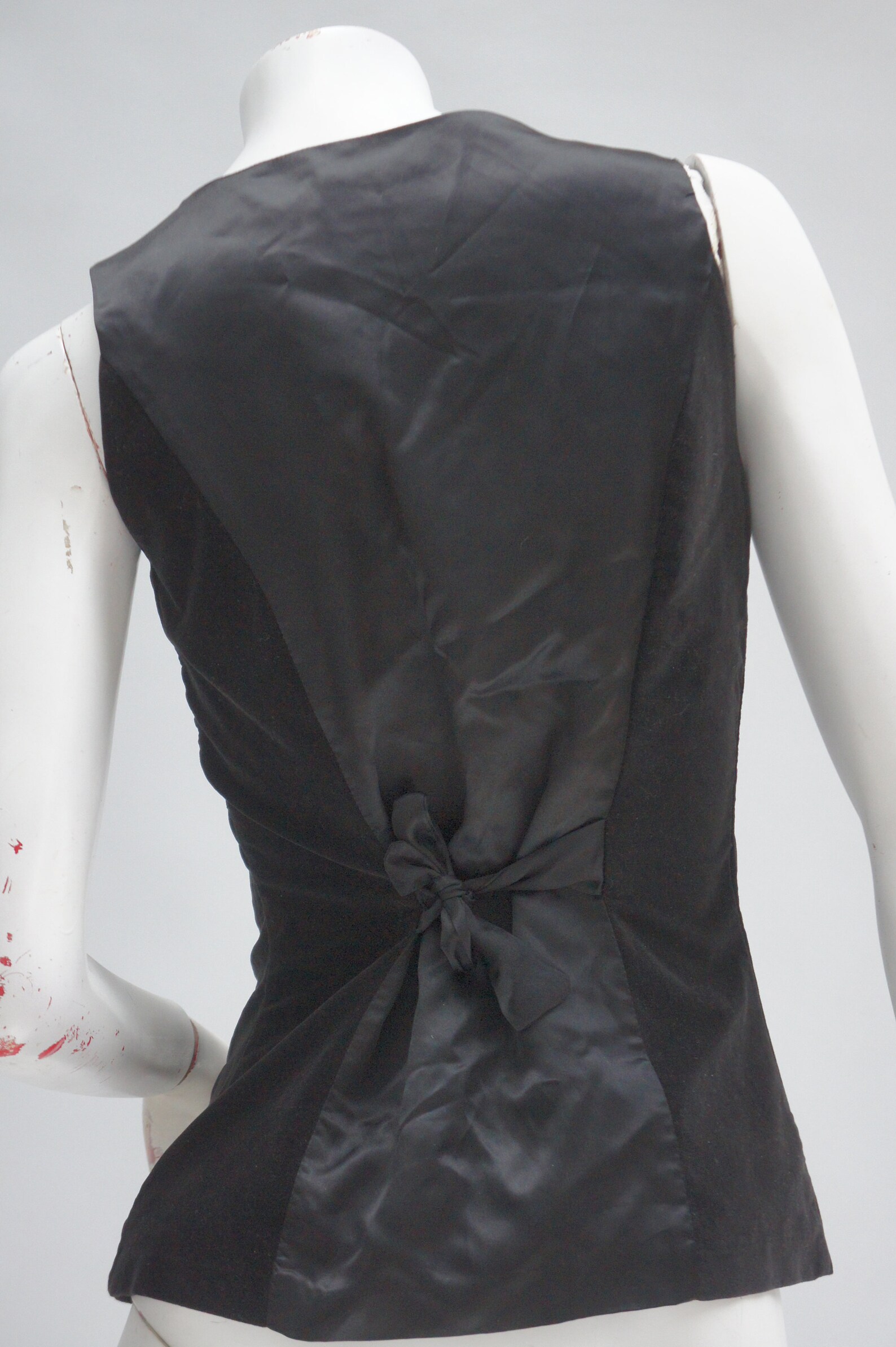 Vintage Black Velvet Lace Up Vest By Sportsgirl Etsy