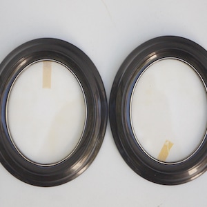 Vintage Black Oval Picture Frames By Estancia Helsinki Finland Victorian Cottagecore Farmhouse Wall Hangings Home Decor Scandinavian