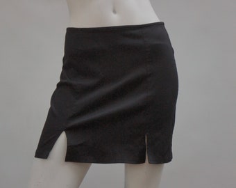 Vintage 90s-Y2k Black Mini Skirt By Eye Candy Goth Retro