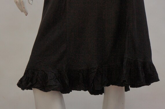 Vintage 30s Black Rayon Slip Dress Lingerie Art d… - image 5