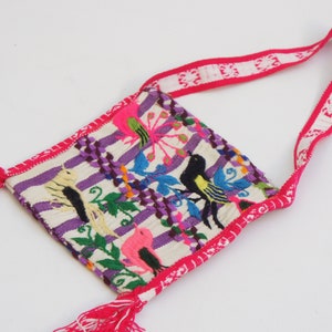 Handgemachte Upcycled Gestickte Vögel Geldbörse Ethnische Boho Hippie Geschenk