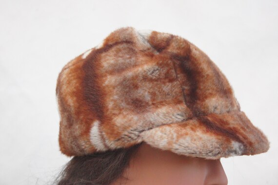 Vintage 60s-70s Women's Faux Fur Hat Cap Retro Mo… - image 9