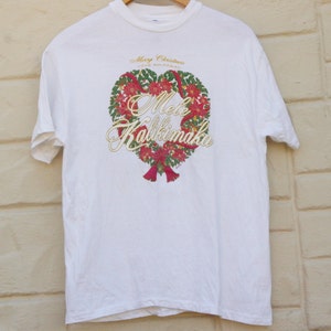 Vintage 90s Hawaii Christmas T-shirt Graphic Tee Tshirt