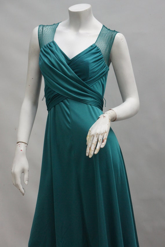 Vintage Union Made Emerald Green Nylon Nightgown … - image 6