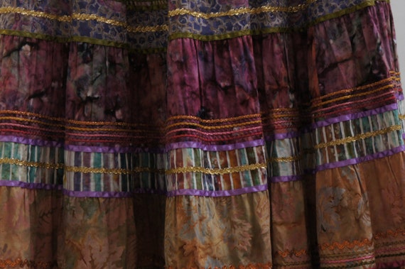 Vintage Anna Konya Tiered Embellished Maxi Skirt … - image 5