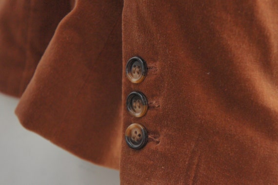 Vintage 70s Women's Brown Velvet Blazer Jacket by… - image 4
