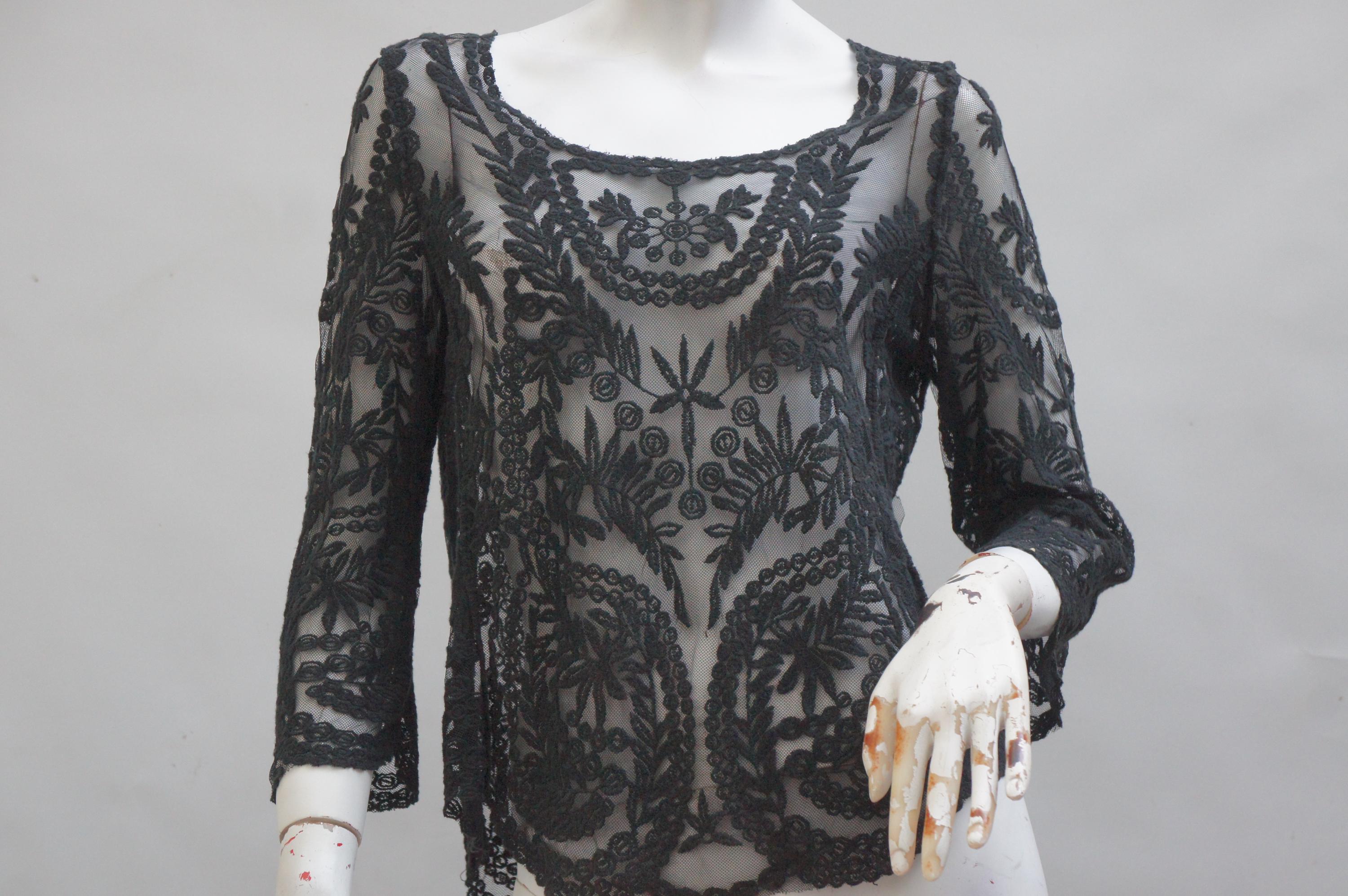 Vintage Lace Top Victorian Black - Etsy