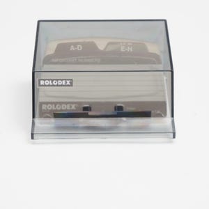 Scatola Rolodex vintage con schedario alfabetico, organizer da scrivania per ufficio, scatola porta indirizzi