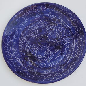 Vintage Large Mexican Ceramic Plate Wall Hanging Boho Cottagecore Home Decor Gift