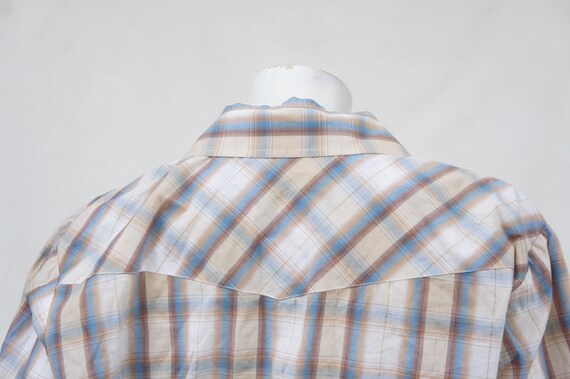 Vintage Men's Plaid Short Sleeve Western Shirt Co… - image 8