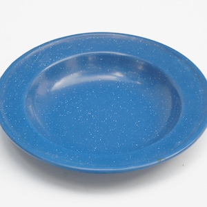 Vintage Blue Splatter Ware Emaille Soepplaat Kom Boerderij Cottagecore