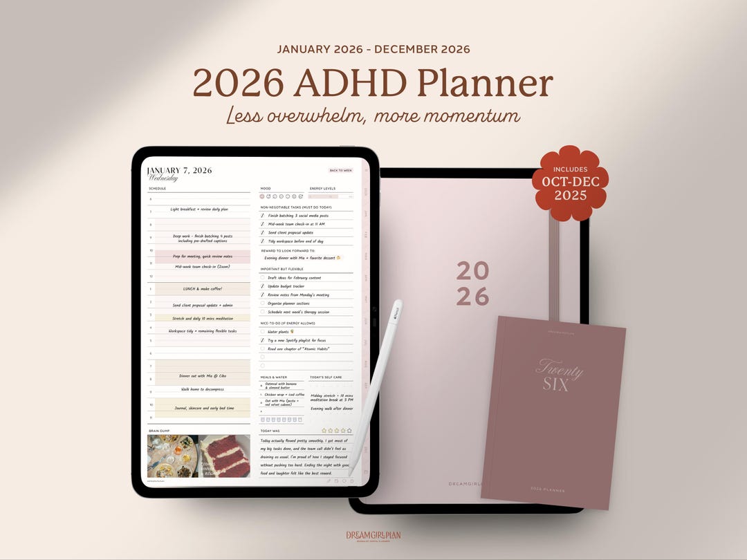 2026 ADHD Digital Planner, 2026 ADHD Planner, Goodnotes iPad Planner ...