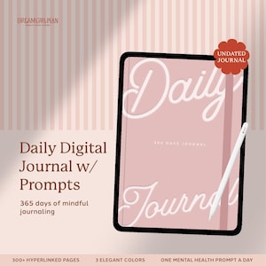 Digital Journal Prompts, Mental Health Journal, Digital Daily Journal, Goodnotes Journal, Minimalist Digital Notebook, Journal with Prompts