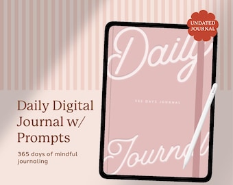 Digital Journal Prompts, Mental Health Journal, Digital Daily Journal, Goodnotes Journal, Minimalist Digital Notebook, Journal with Prompts
