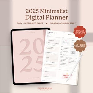 Digital Planner 2025, Minimalist Planner, Goodnotes Planner, Ipad Planner, Monthly Planner, Daily Planner, Portrait Digital Planner