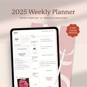 Digital Planner 2025, Weekly Planner, Monthly Planner, Simple Minimalist Planner, Goodnotes Planner, Ipad Planner, Portrait Planner