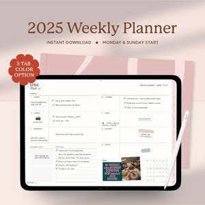 2025 Digital Planner, Weekly Planner, Minimalist Planner 2025, Simple Planner, Goodnotes Planner, Ipad Planner Template, Landscape Planner