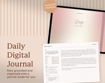 Digital Journal Landscape, Daily Digital Journal, Minimalist Goodnotes Journal, Notability Journal, Ipad Hyperlinked Journal, Digital Diary