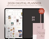 Simple Digital Planner 2026, Goodnotes Planner, Portrait Planner, Hyperlinked Planner for Ipad, Dated Monthly Weekly Daily Calendar