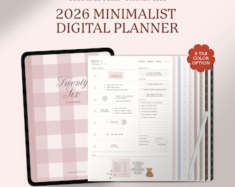 Planner digitale 2026, Planner Goodnotes per iPad, Planner verticale, Planner 2026, Planner giornaliero settimanale mensile datato, Planner con collegamenti ipertestuali