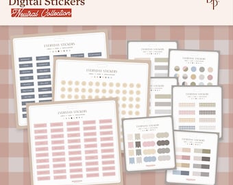 Aesthetic Digital Sticker Labels, Neutral/Muted Planner Stickers, Goodnotes Elements Stickers, Planning Stickers, Minimalist Sticker Pack