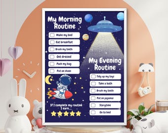 Editable Unicorn Routine Chart for Kids | Toddler Morning and Evening ...