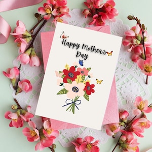 Plantilla editable de Canva para tarjeta del Día de la Madre / 5 temas de color / Tarjeta plegable imprimible / Tamaños A4, A5 y Carta (EE. UU.) / Descarga instantánea