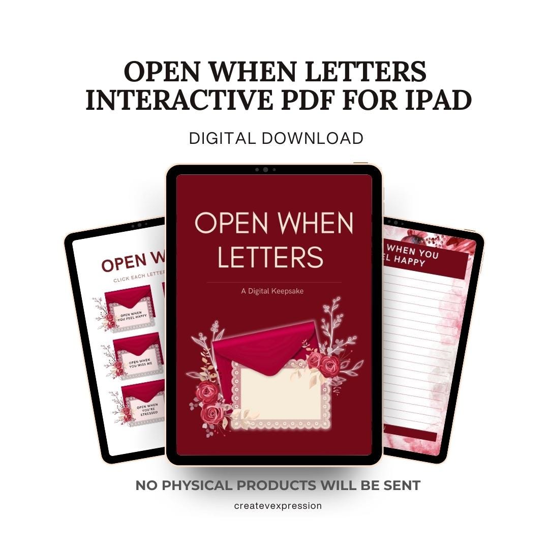 Open When Letters Interactive PDF Digital Love Letter Keepsake for — free download