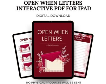 Open When Letters Interactive PDF | Digital Love Letter Keepsake for iPad
