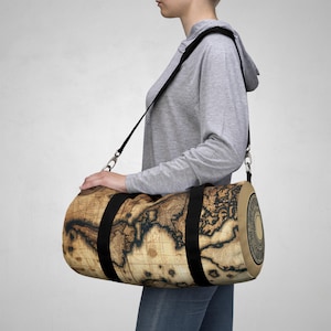 Vintage Map Duffel Bag | Travel Tote, Gym Bag, Weekend Getaway, Adventure Bag, Unique Design for Travelers
