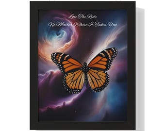 Monarch Butterfly Framed Vertical Poster, Inspirational Wall Art, Nature Decor, Gift for Her, Home Decor, Butterfly Art Print