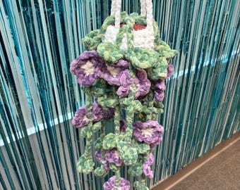 Crochet Monstera House Plant with Flowers