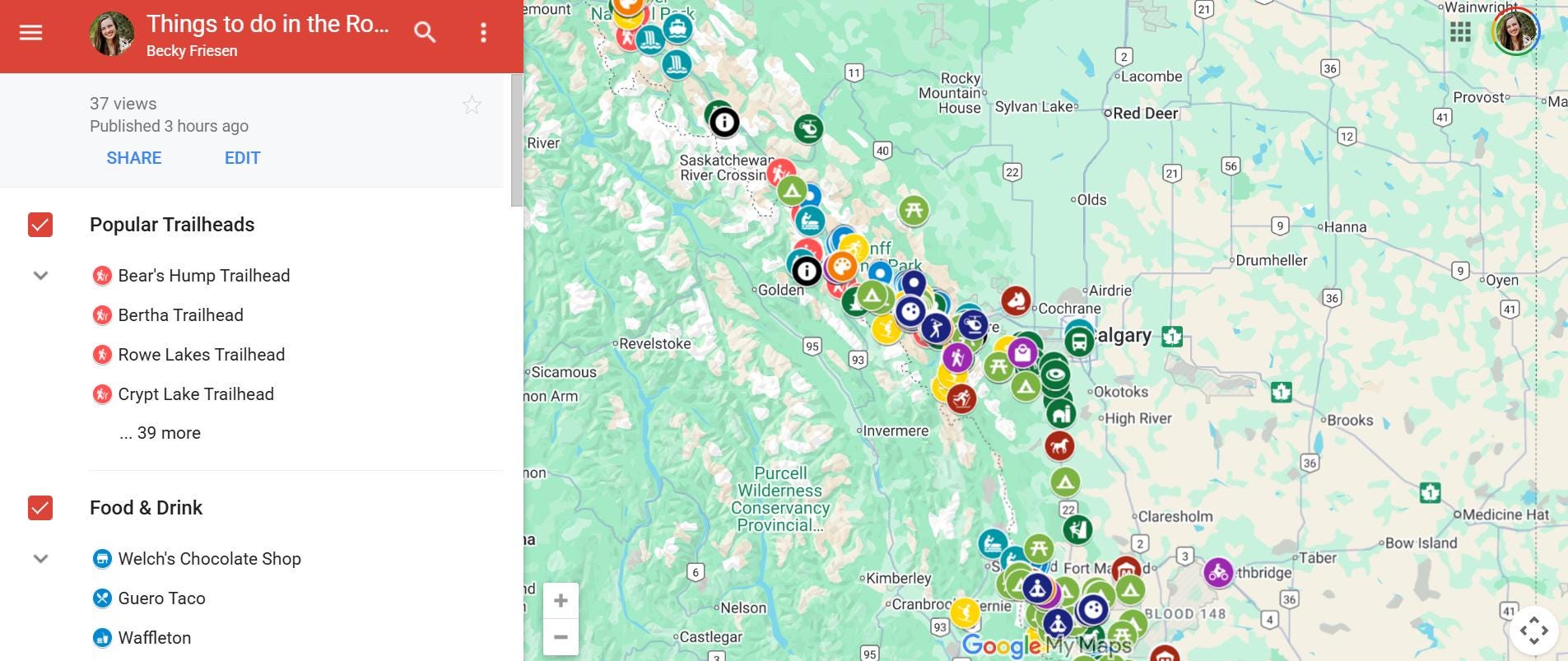 Rocky Mountains, AB: Travel Guide & Interactive Map for Banff, Waterton