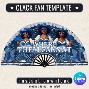 Clack FanTemplate, Where Them Fans At Clack Fan,Denim Sublimation Fan Template,Where Dem Fans At,Folding Fan Template,Blank Clack Fan Design