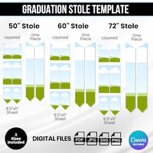 Stola Vorlage, Abschluss Stola Vorlage, Abschluss Stola svg, Stola Vorlage Canva, Abschluss Stola Sublimationsvorlage, grad, Stola Stash