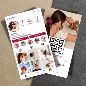 Carte de visite Instagram 2025, carte de visite IG, carte de visite IG chouchou, carte de visite code QR, cartes de visite Instagram