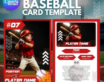 Baseball Trading Card Template, Editable Baseball Card Template,Sports Trading Cards ,Baseball Player Card,Sports Card Team Card,Double Side