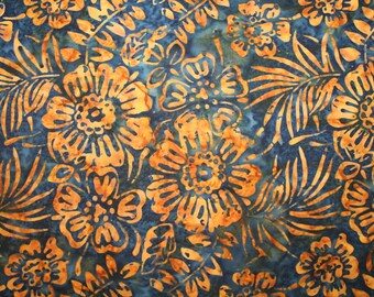 High Quality Anthology Batik ~ Star Flowers Maroons and Golden Orange Tones  ~ Batik #674