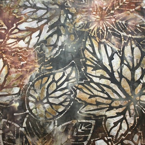 Gorgeous Brown Leaf Batik ~ &quot;CORNUCOPIA 5&quot; Collection ~ EXPRESSO Color ~High Quality KAUFMAN Batik