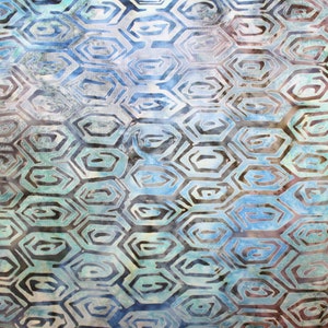 Dusty Peacock Blue Hexagon Batik ~ &quot;BAKARI&quot; Collection ~ STORM Color ~High Quality R Kaufman Batik