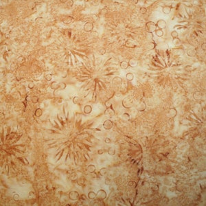 Anthology Batik 3084 ~ Natural Golden Tan Batik with Flower Bursts Design