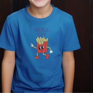 Uroczy dziecięcy T-shirt z frytkami, zabawna koszulka z fast foodem dla chłopców i dziewcząt, prezent urodzinowy, odzież dla miłośników frytek, zabawna odzież dziecięca,