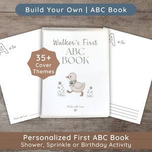 A to Z animal coloring book for baby shower guests. Includes space for prayer or message to baby. No prep, printable activity.