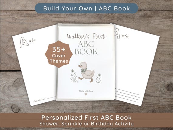 Baby's First ABC Book Blank Baby Shower Game: One Silly Goose, Personalized Guest Book Alternative