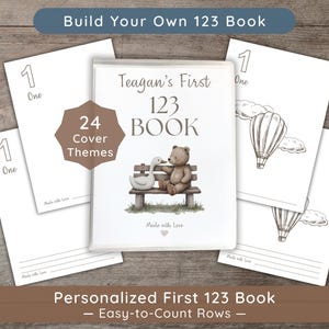123 Baby Shower Coloring Book Activity: Personalized Baby's First Numbers, Guest Book Ideas, Matching ABC Book, Coloring Pages Keepsake
