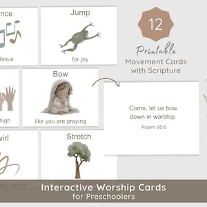 Interaktive Worship Karteikarten für Kinder | Bibelvers | KINDER ANGEBOTSKARTEN | Christliche Aktivität für Kleinkinder & Vorschulkinder | Sonntagsschule