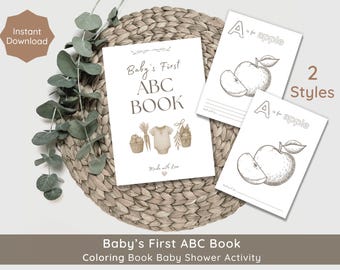 Fresh Off the Market ABC Coloring Book for Baby Shower | Farmers Market Baby's First ABC Book | Locally Grown Baby Sprinkle Guest Book Ideas